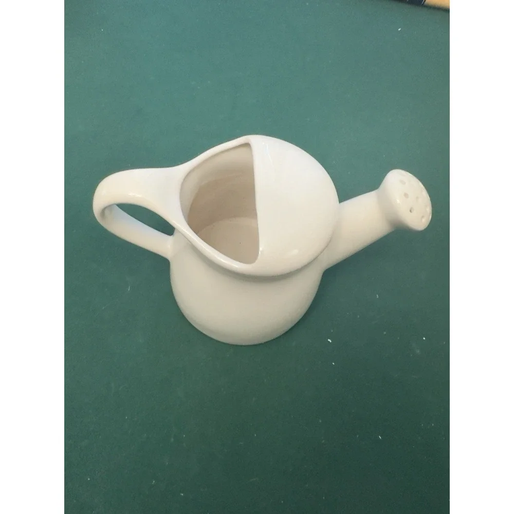 Rae Dunn Watering Can Nourish White Ceramic Indoor Plant Decor Planter Vase